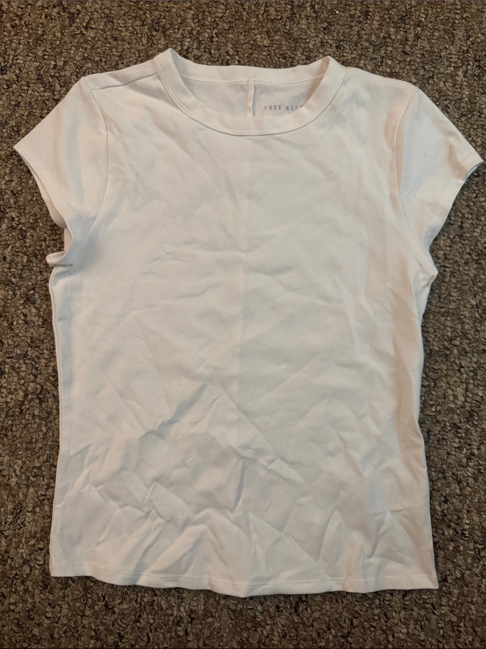 Free Assembly Women's Short Sleeve White Crew Tee